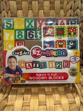 Cra-Z-Art EZ to Learn Yellow & Green Wooden Match 'n Fun Blocks